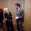 Judi Whyte catching up with REIBC President Nathan Worbets.